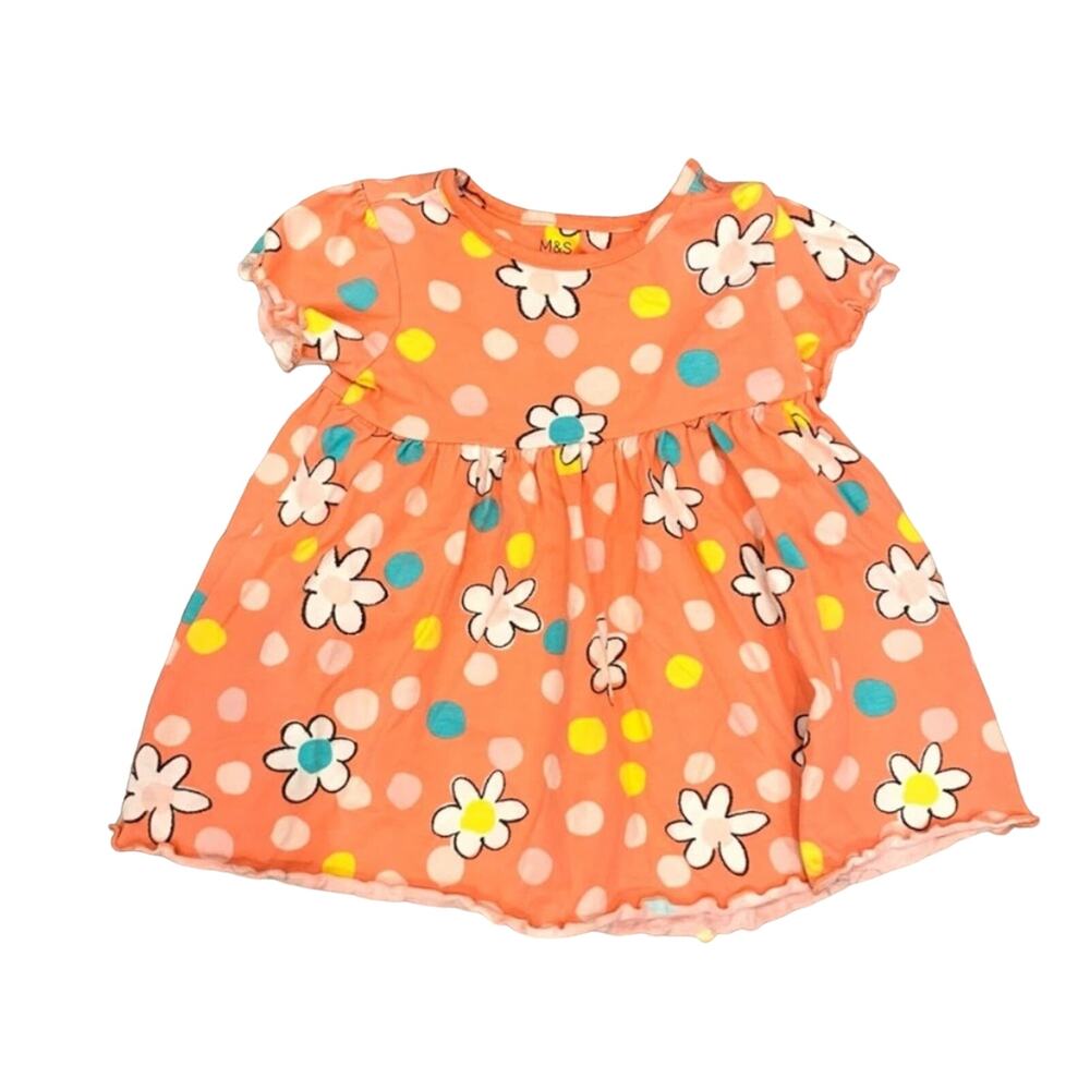 Marks & Spencer Pastel Orange and White Daisies Toddler Dress